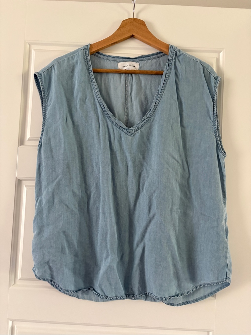 Dear John Light Blue V-Neck Sleeveless Tank